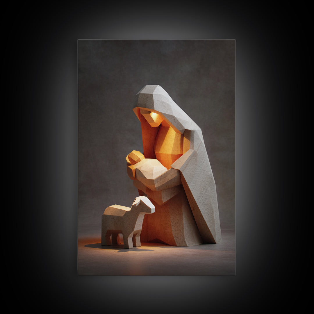 Gentle Hope Dawn - Framed Canvas Print - Jesus Painting - Christian Art Canvas - Christian Wall Art - Christian Christmas Art - Christian G