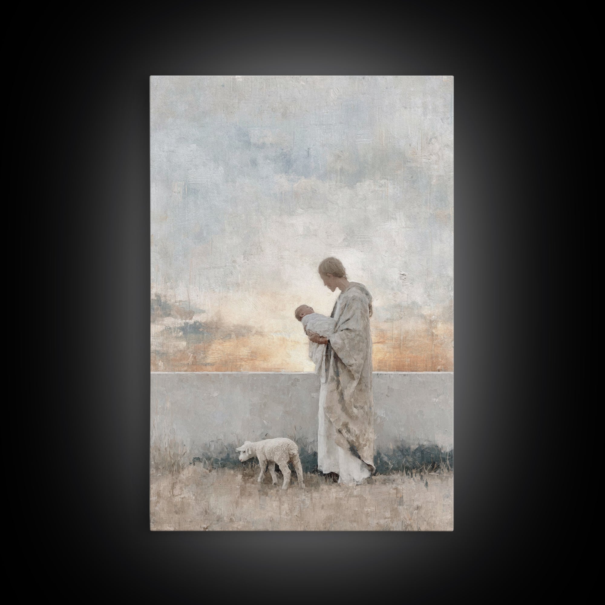 Dawn Of Promise | Framed Canvas Print | Christian Wall Art | Christian Art Canvas | Jesus Painting | Christian Christmas Art | Christian De