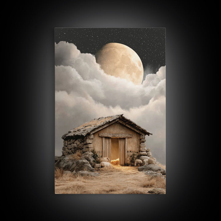 Heavenly Shelter Peace | Framed Canvas Print | Christmas Art | Christian Art Canvas | Christian Wall Art | Christian Decorations | Faith Ar