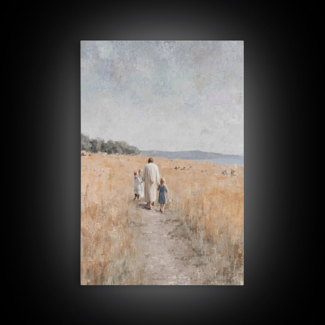 Fields Of Promise – Framed Canvas Print – Christian Art Canvas – Christian Wall Art – Jesus Painting – Christian Gift – Christmas Art