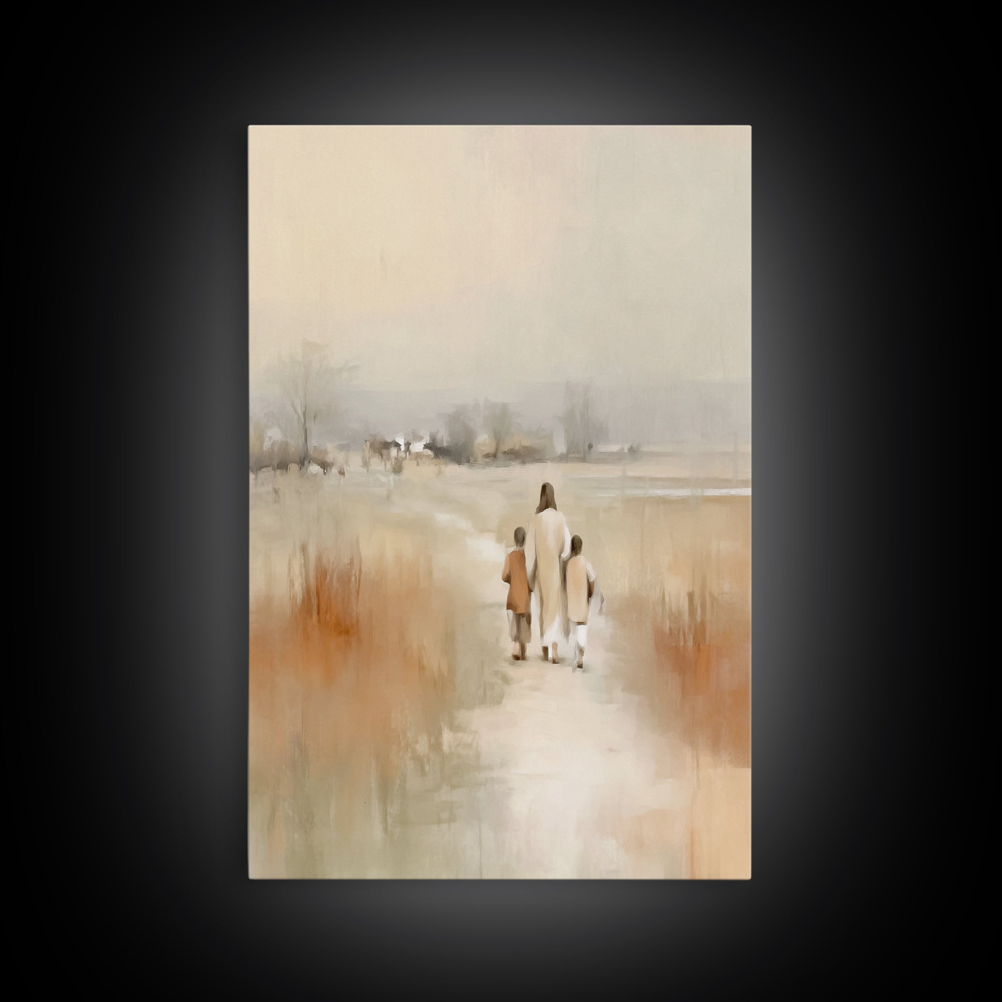 Valley Of Calm, Framed Canvas Print, Christian Art Canvas, Jesus Painting, Christian Wall Art, Christian Gift, Christian Christmas Art