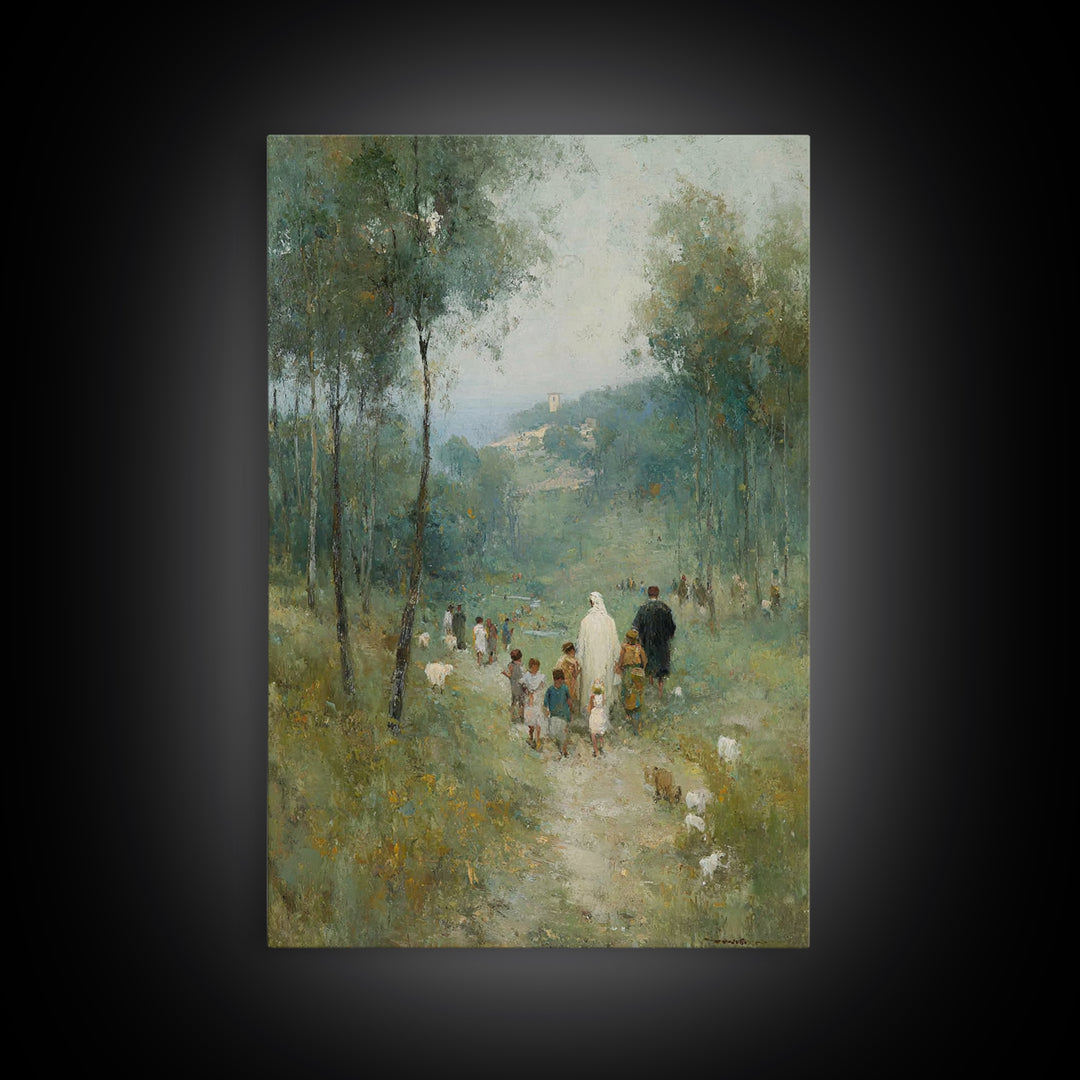 Gathering Of Grace | Framed Canvas Print | Christian Wall Art | Christian Art Canvas | Jesus Painting | Christian Decor | Christmas Art