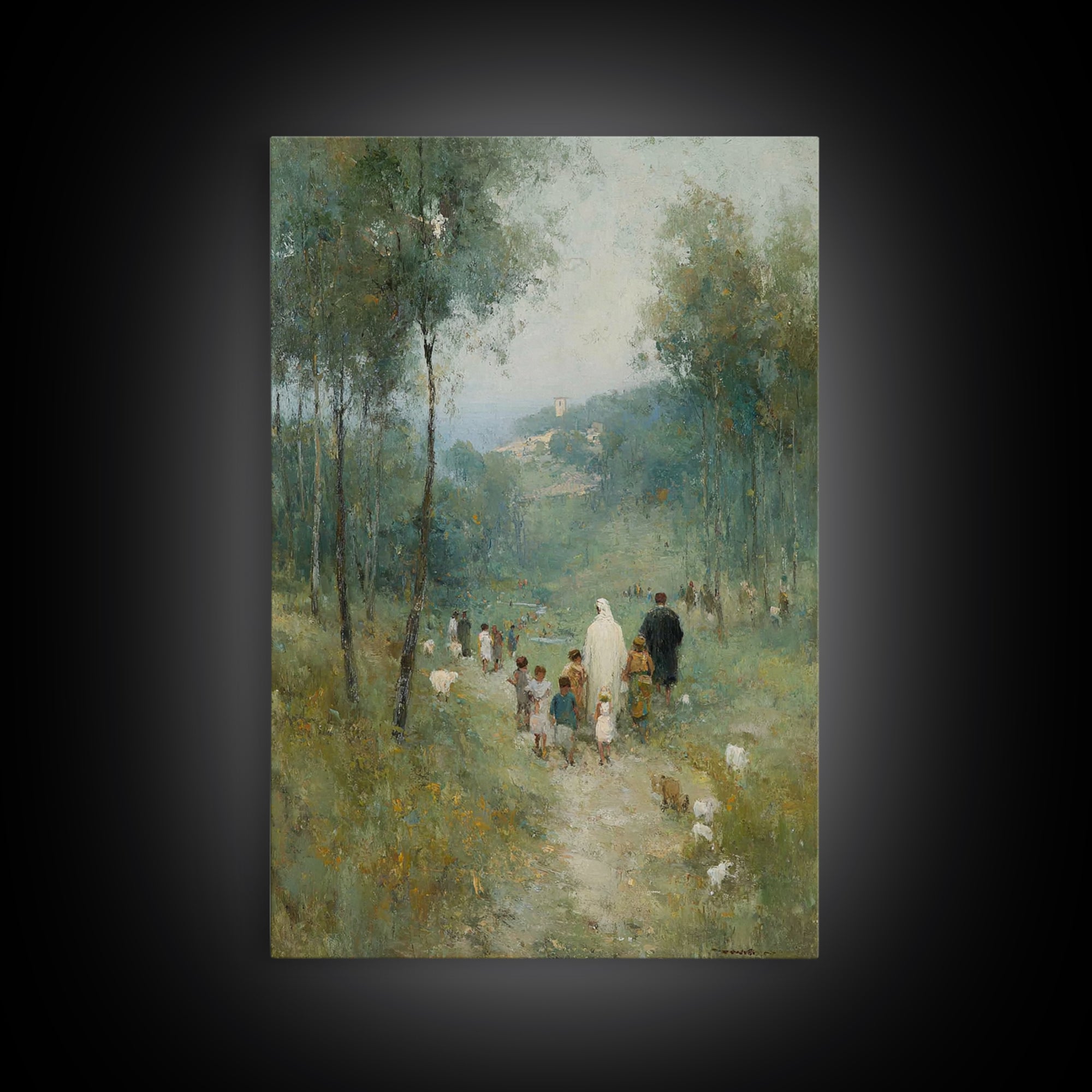 Gathering Of Grace | Framed Canvas Print | Christian Wall Art | Christian Art Canvas | Jesus Painting | Christian Decor | Christmas Art