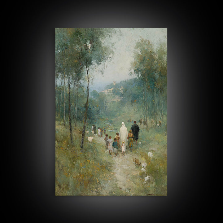 Gathering Of Grace | Framed Canvas Print | Christian Wall Art | Christian Art Canvas | Jesus Painting | Christian Decor | Christmas Art