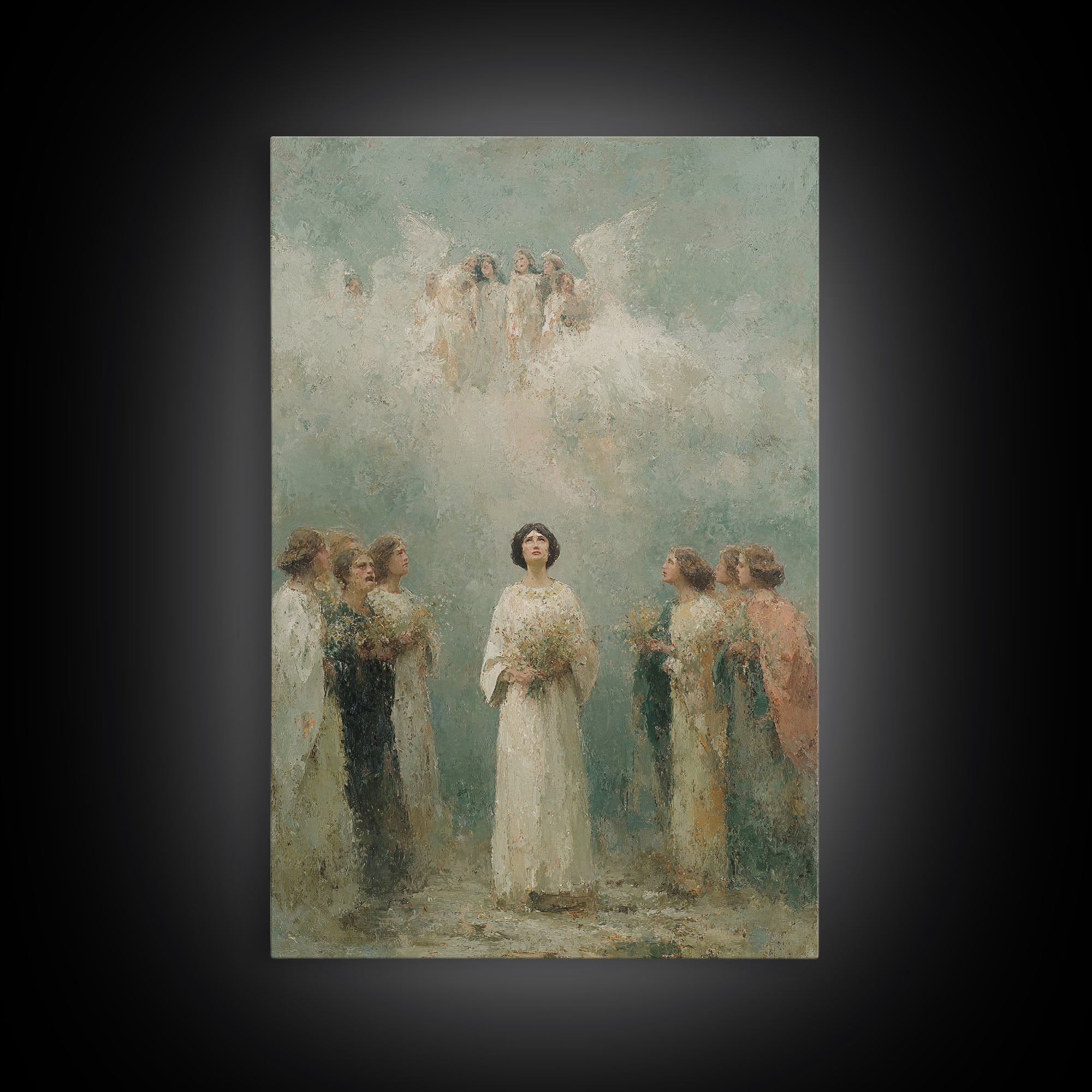 Angelic Chorus – Framed Canvas Print – Christian Art Canvas – Christian Paintings – Christian Wall Art – Christian Christmas Art – Framed C
