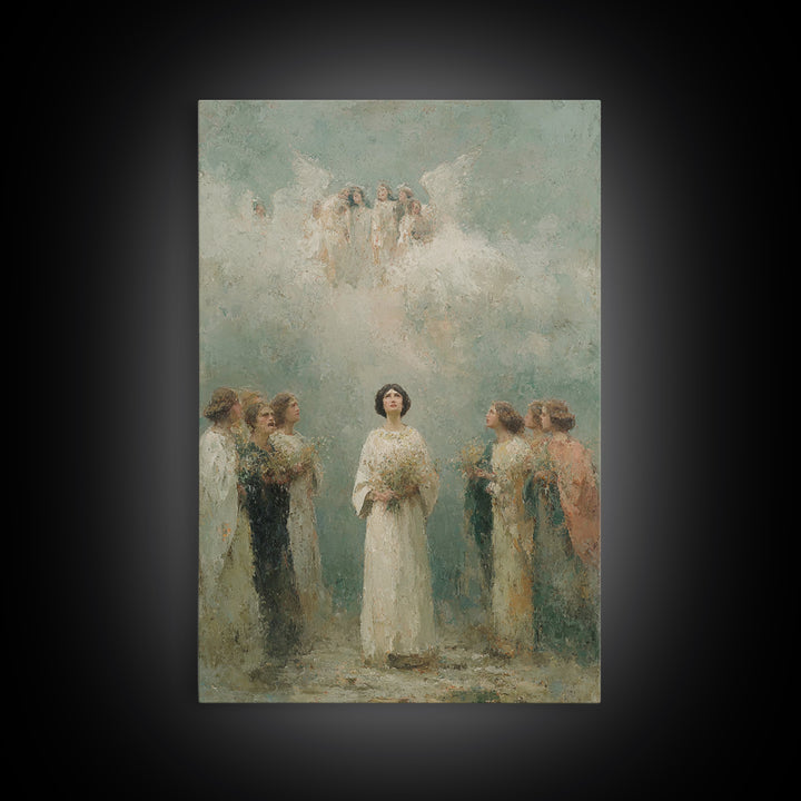 Angelic Chorus – Framed Canvas Print – Christian Art Canvas – Christian Paintings – Christian Wall Art – Christian Christmas Art – Framed C