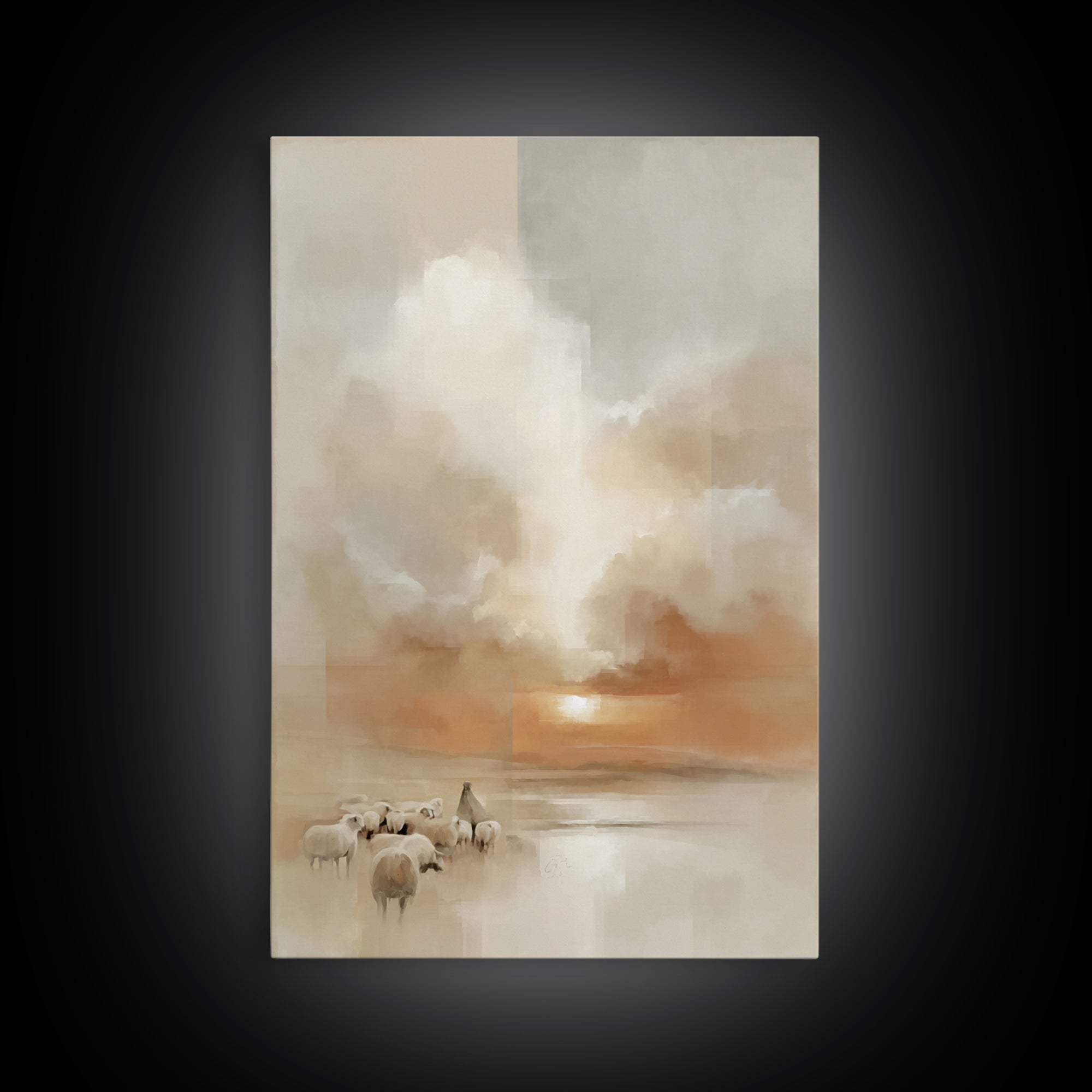Heavenly Dawn – Framed Canvas Print – Christian Art Canvas – Christmas Wall Art – Christian Painting – Christian Decor – Subtle Christian A