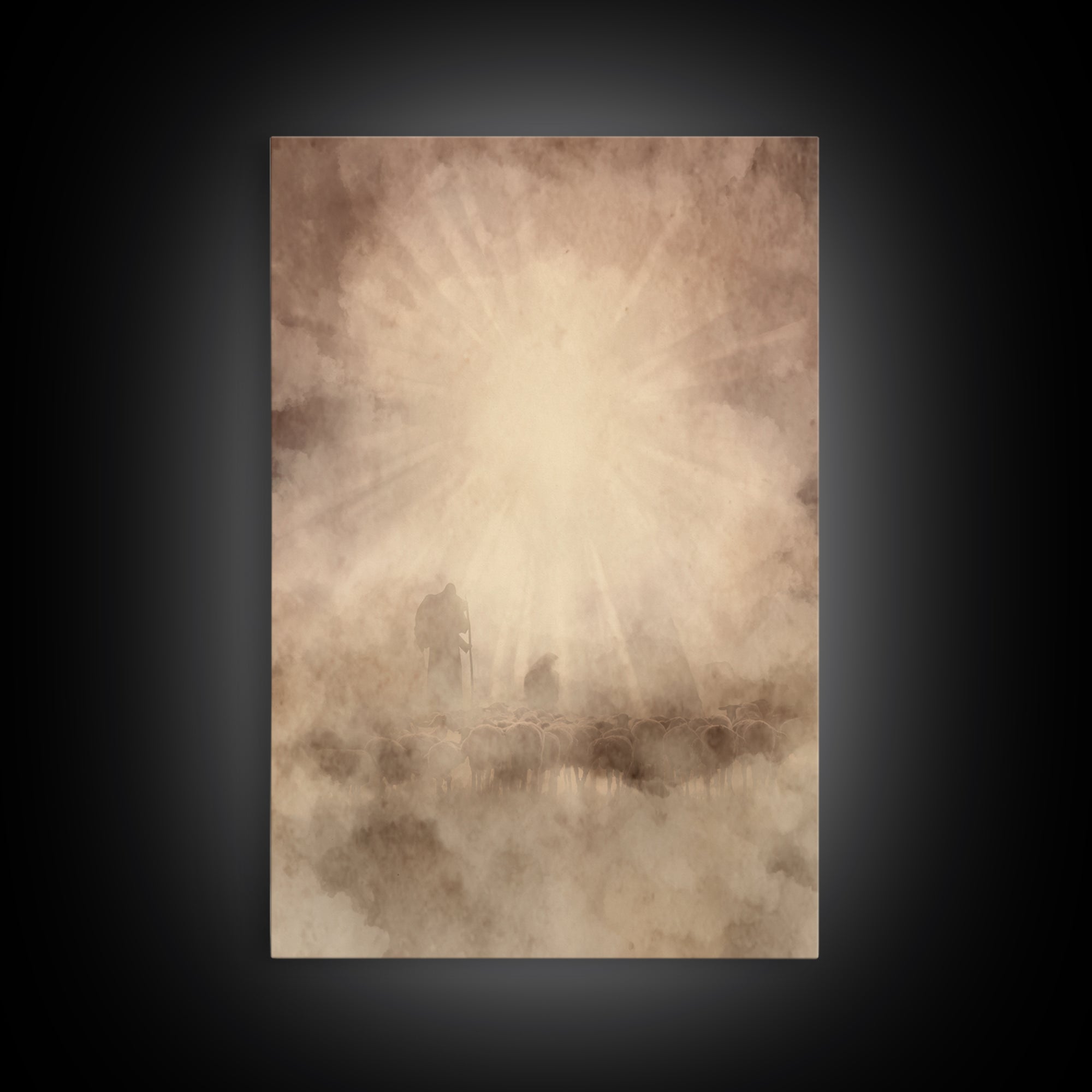 Divine Light – Framed Canvas Print – Christian Art – Christian Wall Art – Christian Art Canvas – Moody Christian Art – Christmas Wall Art –