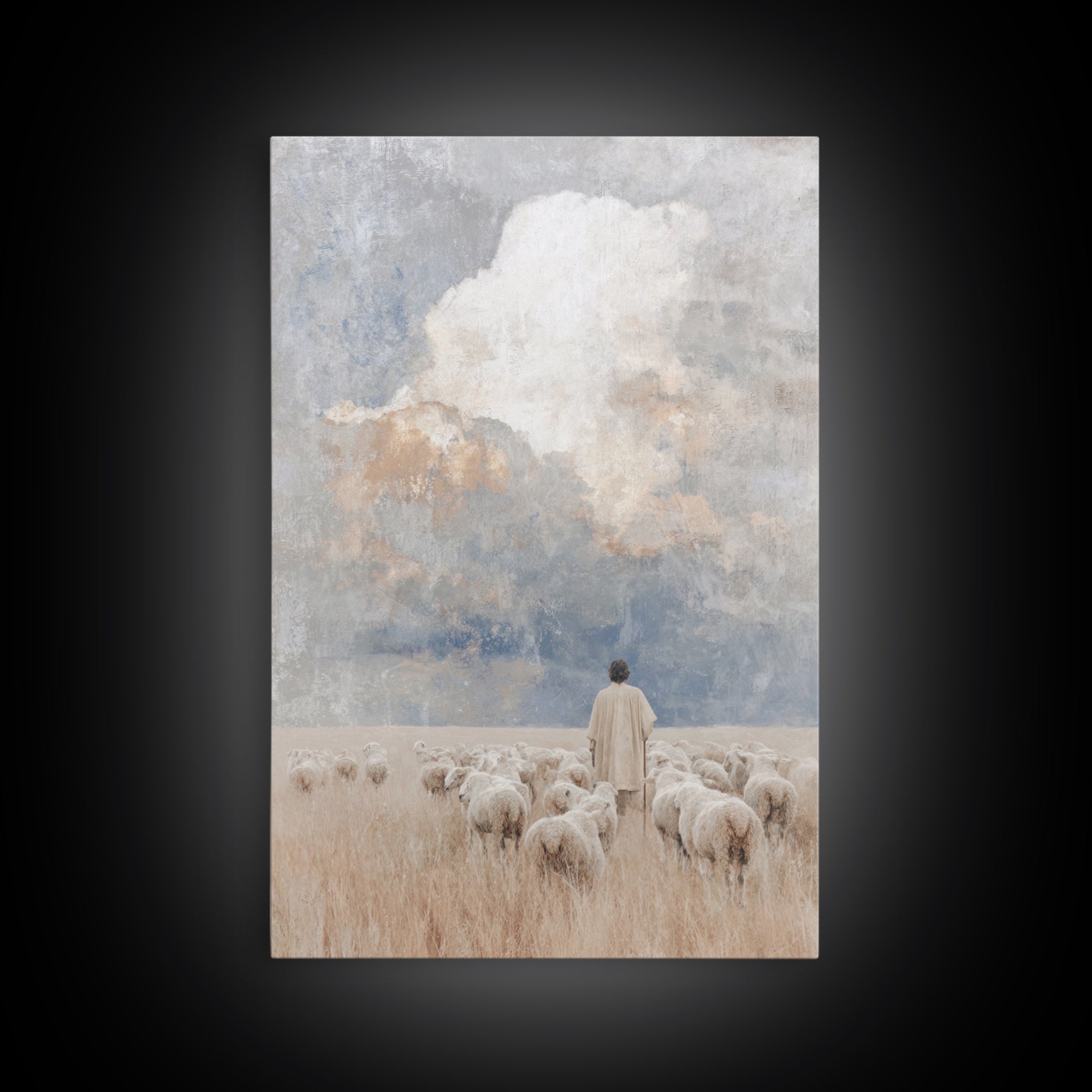 Field Of Mercy – Framed Canvas Print – Christian Wall Art – Christian Art Painting – Pastoral Scenery – Christian Art Canvas – Christian De