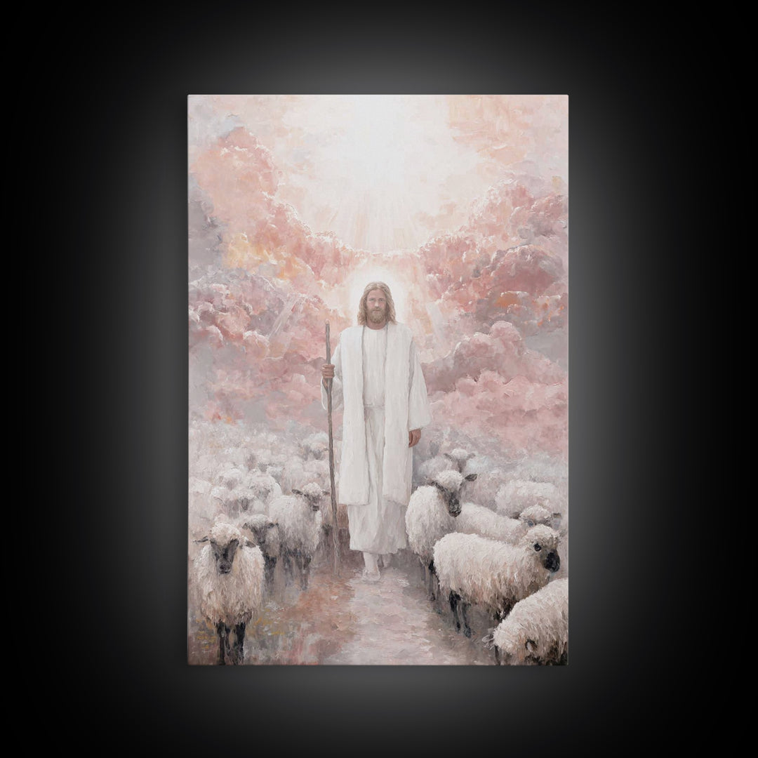 Guiding Heaven – Framed Canvas Print – Christian Christmas Art – Christian Art – Jesus Painting – Christian Art Canvas – Christmas Wall Art