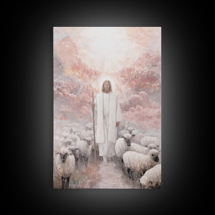 Guiding Heaven – Framed Canvas Print – Christian Christmas Art – Christian Art – Jesus Painting – Christian Art Canvas – Christmas Wall Art