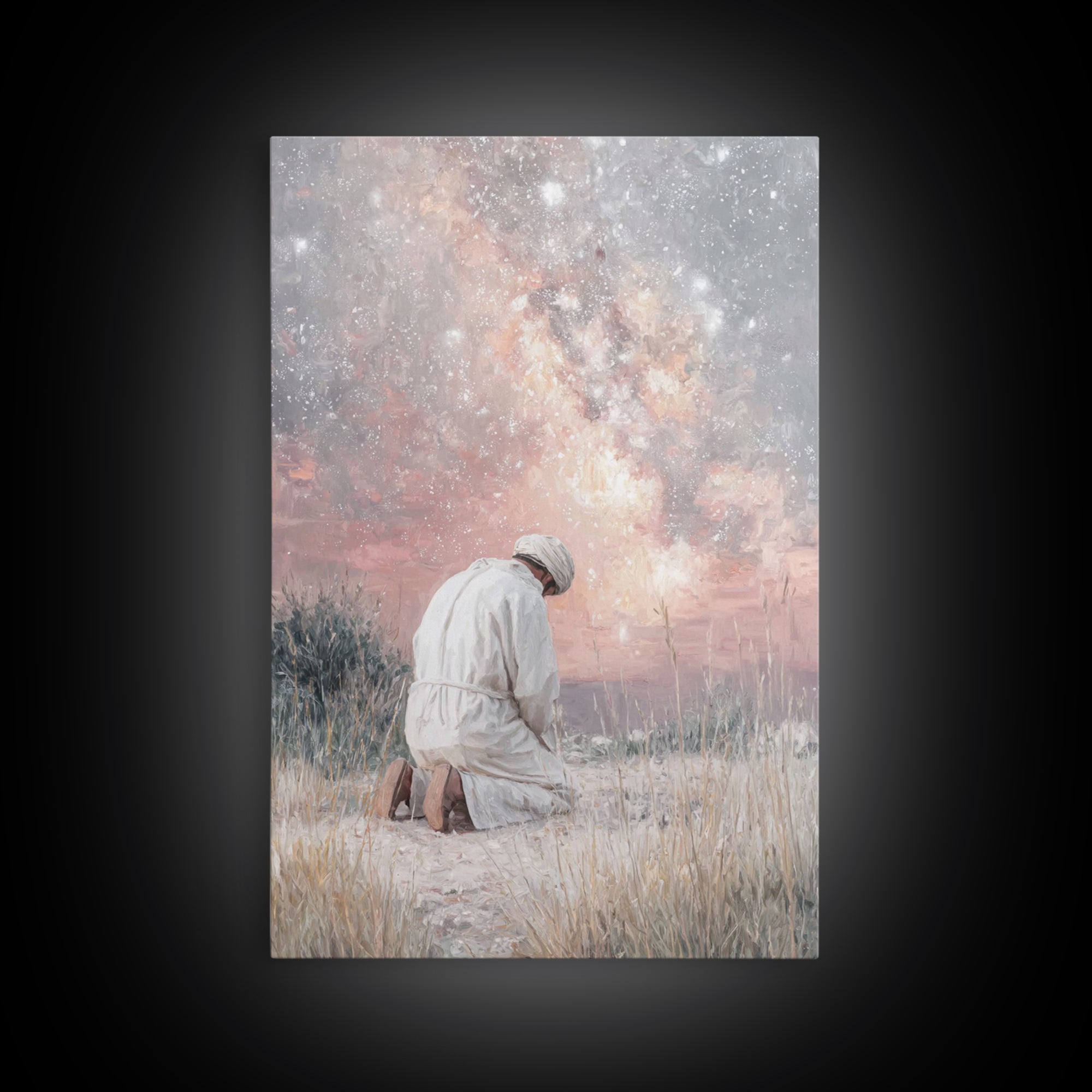 Pastures Of Grace – Framed Canvas Print – Christian Art Canvas – Vintage Christian Art – Christian Wall Art – Moody Christian Art – Christi
