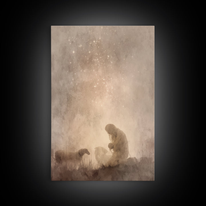 Night Of Prayer – Framed Canvas Print – Christian Wall Art – Christian Painting – Christian Art Canvas – Subtle Christian Art – Christian D