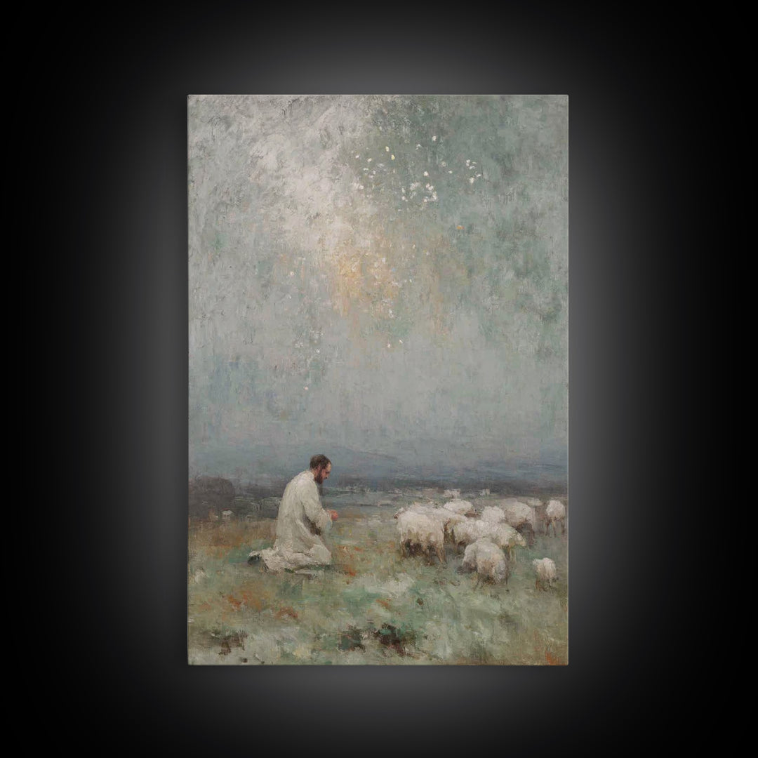 Heaven’s Whisper – Framed Canvas Print – Christian Art – Christian Art Canvas – Moody Christian Art – Christian Wall Art – Christmas Art Pr
