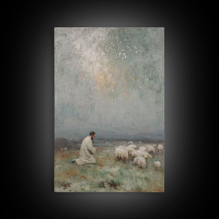 Heaven’s Whisper – Framed Canvas Print – Christian Art – Christian Art Canvas – Moody Christian Art – Christian Wall Art – Christmas Art Pr