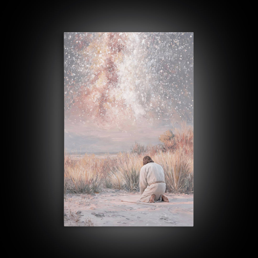 Grace In Stillness – Framed Canvas Print – Christian Christmas Art – Christian Wall Art – Christian Art Canvas – Minimalist Christian Art –