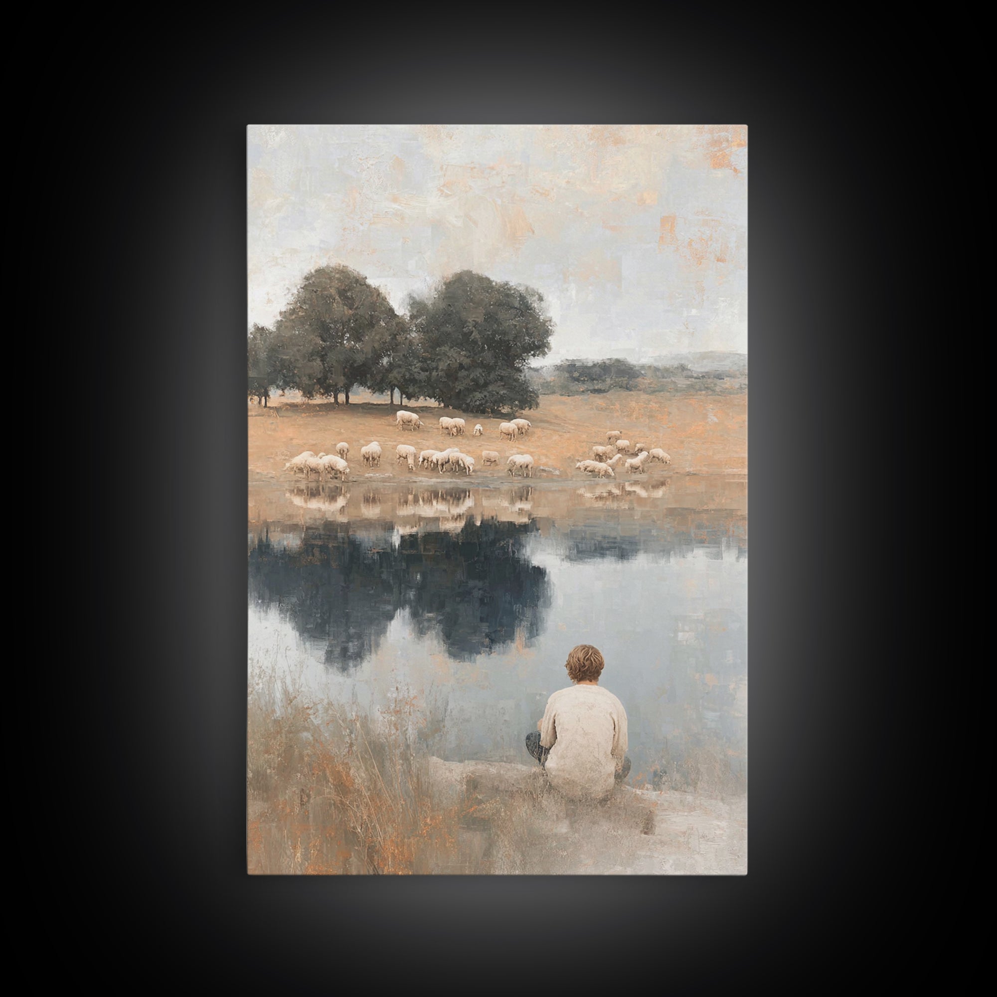 River Of Peace – Framed Canvas Print – Christian Art Canvas – Christian Wall Art – Subtle Christian Art – Christian Painting – Christian De