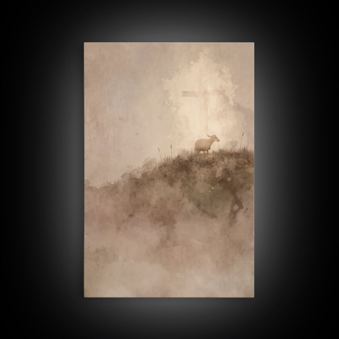 Silent Redeemer – Framed Canvas Print – Christian Wall Art – Christian Painting – Christmas Art Prints – Unique Christian Art – Christian A