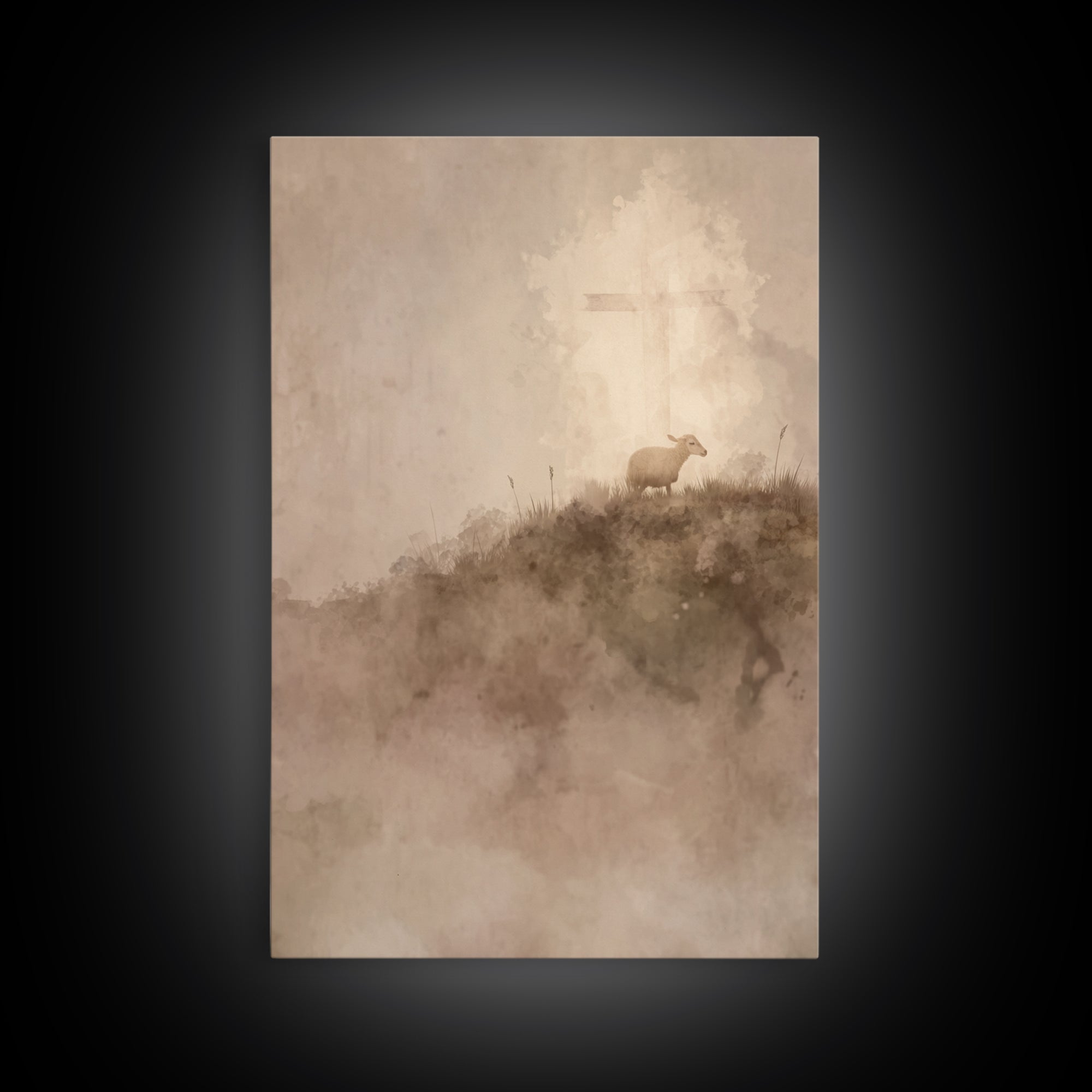 Silent Redeemer – Framed Canvas Print – Christian Wall Art – Christian Painting – Christmas Art Prints – Unique Christian Art – Christian A