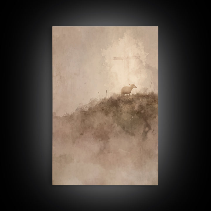 Silent Redeemer – Framed Canvas Print – Christian Wall Art – Christian Painting – Christmas Art Prints – Unique Christian Art – Christian A