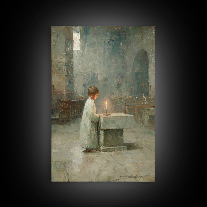 Sanctuary Light – Framed Canvas Print – Christian Art Canvas – Christian Wall Art – Moody Christian Art – Christian Paintings – Vintage Chr