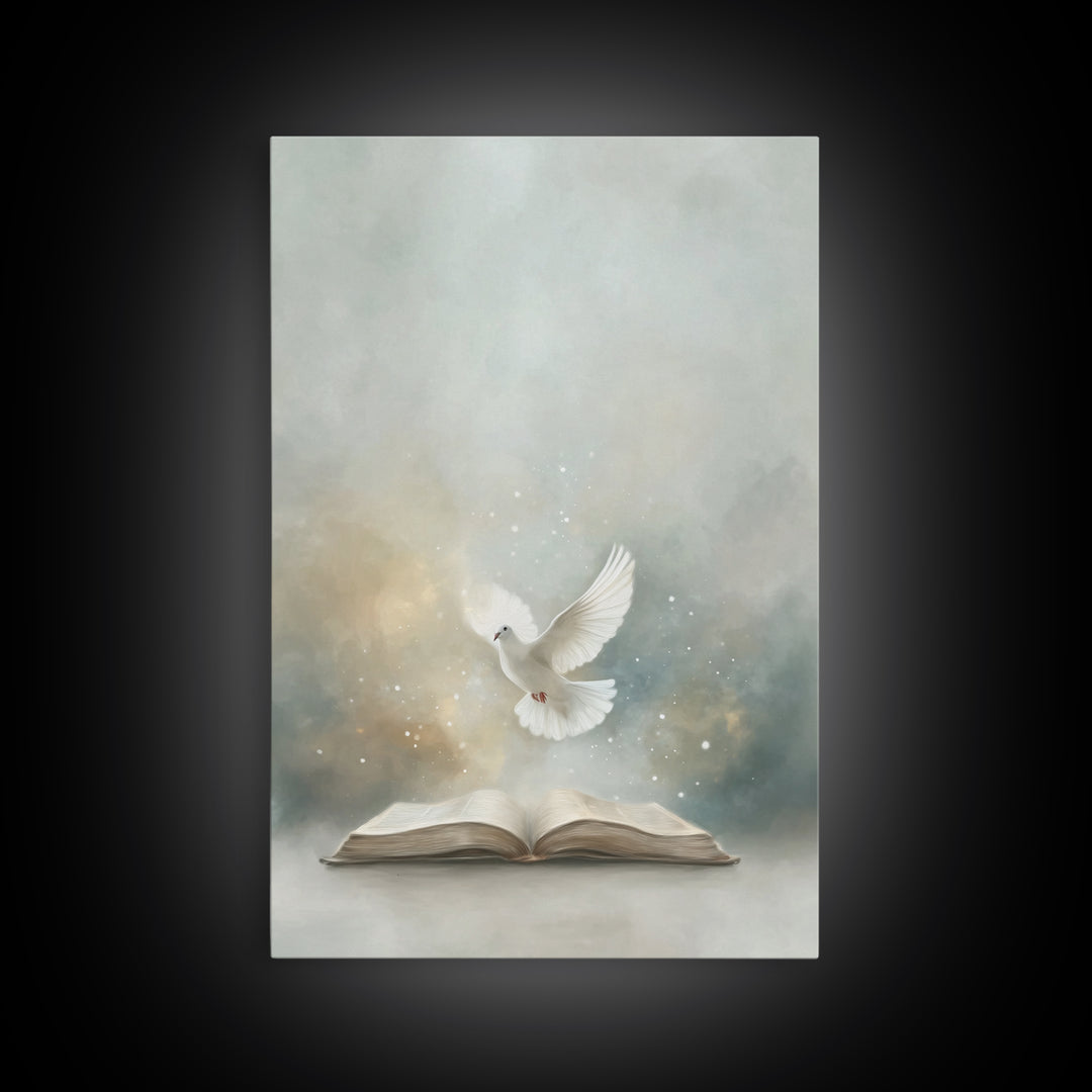 Heavenly Illumination – Framed Canvas Print – Christian Art – Christian Wall Art – Vintage Christian Art – Christian Art Canvas – Christian