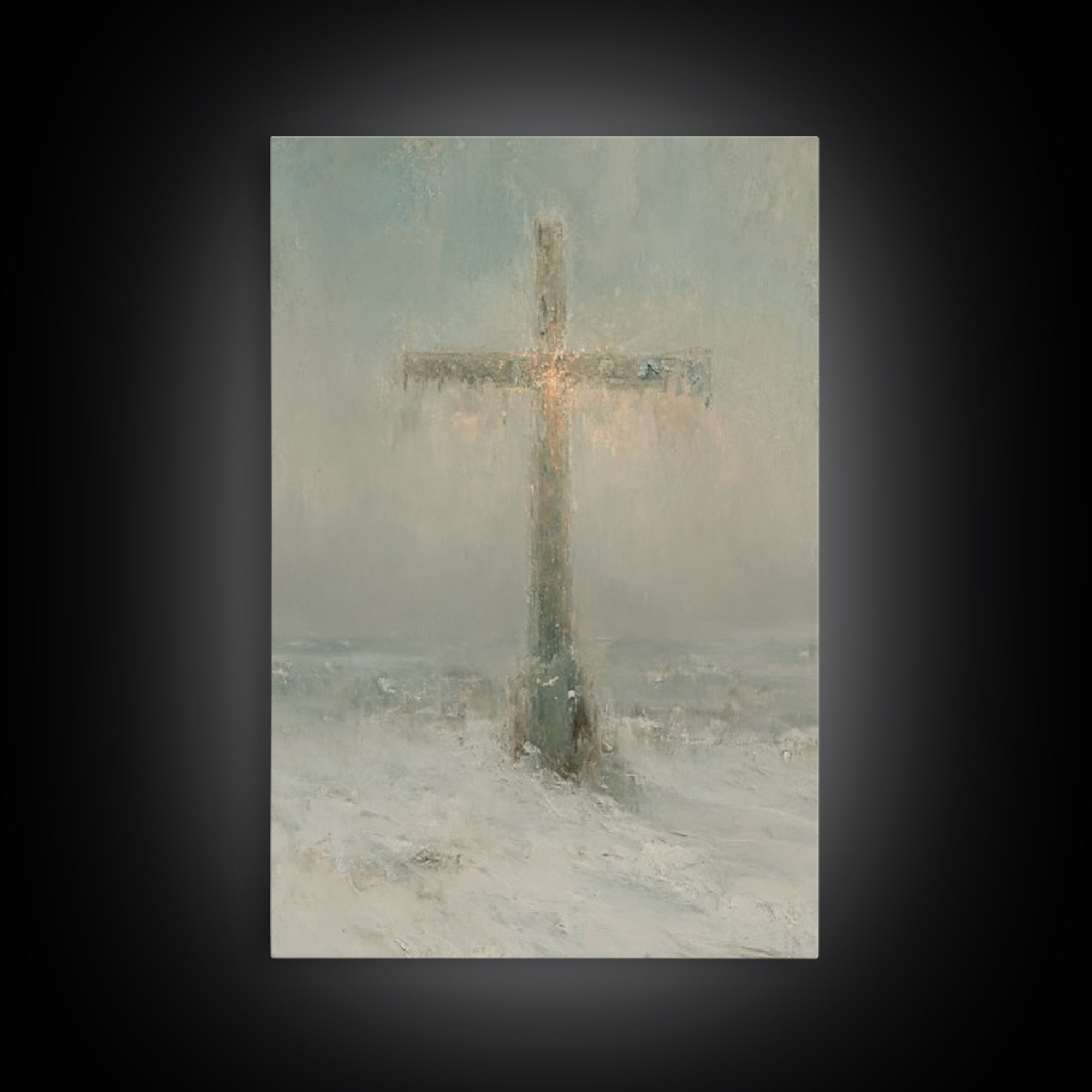 Snowfall Grace – Framed Canvas Print – Christian Christmas Art – Christian Wall Art – Christmas Art Prints – Christian Decor – Winter Chris