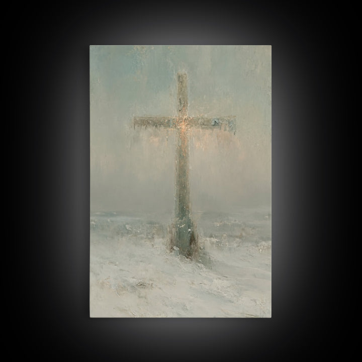 Snowfall Grace – Framed Canvas Print – Christian Christmas Art – Christian Wall Art – Christmas Art Prints – Christian Decor – Winter Chris