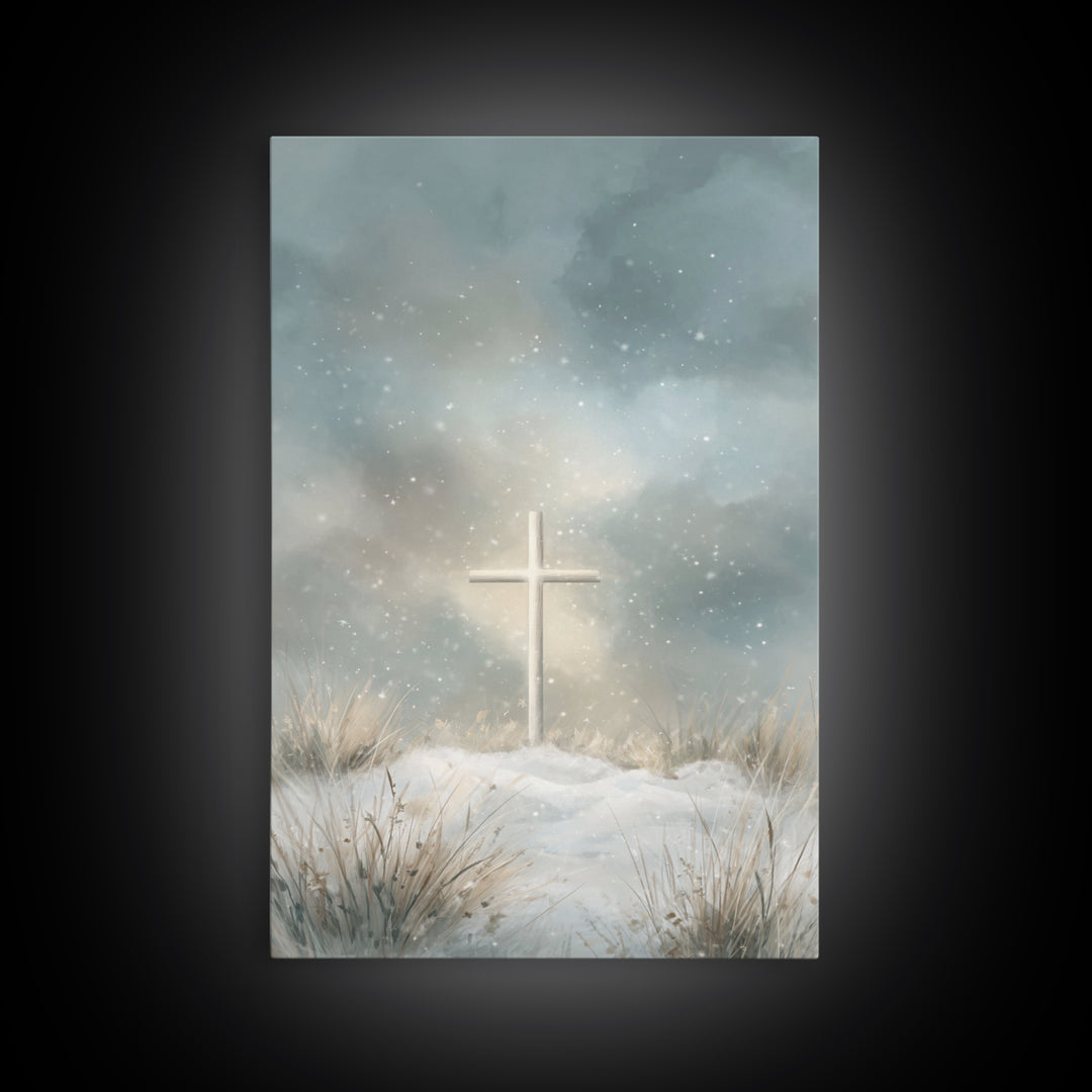 Radiant Salvation – Framed Canvas Print – Christian Wall Art – Christian Art Canvas – Christmas Art – Moody Christmas Art – Christian Gift