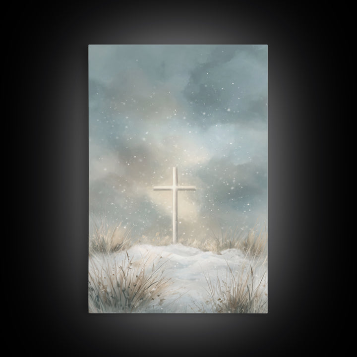 Radiant Salvation – Framed Canvas Print – Christian Wall Art – Christian Art Canvas – Christmas Art – Moody Christmas Art – Christian Gift