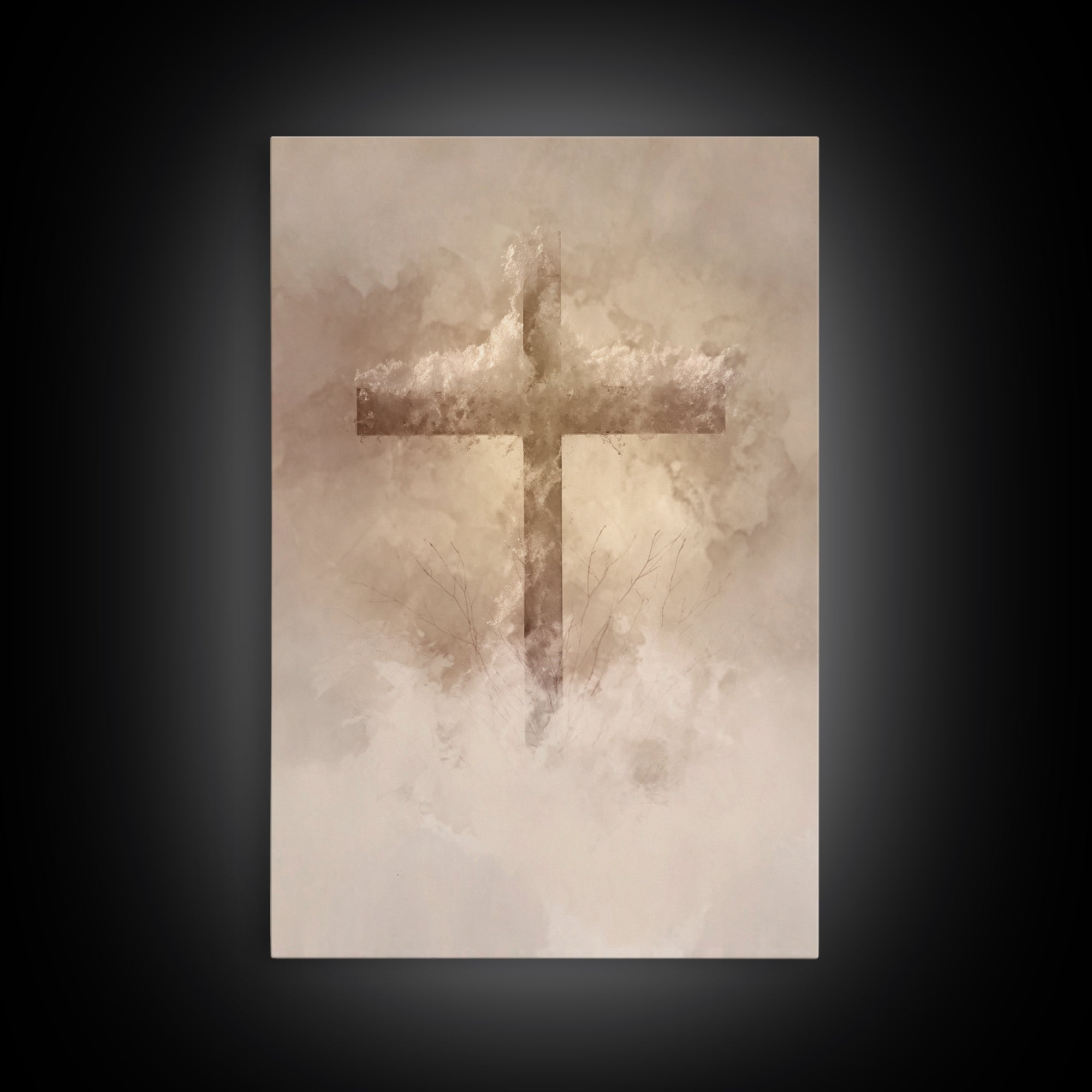 Sacred Stillness – Framed Canvas Print – Minimalist Christian Art – Christian Wall Art – Christian Art Canvas – Christian Gift Ideas – Chri