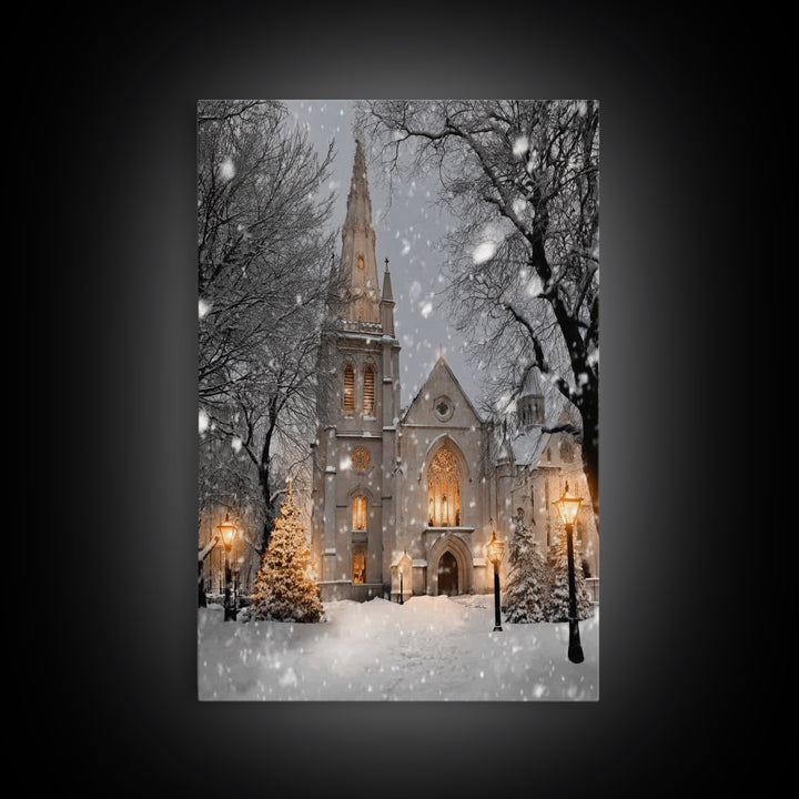 Cathedral Of Light – Framed Canvas Print – Christmas Wall Art – Christian Art Canvas – Christian Christmas Art – Christian Decor – Christma