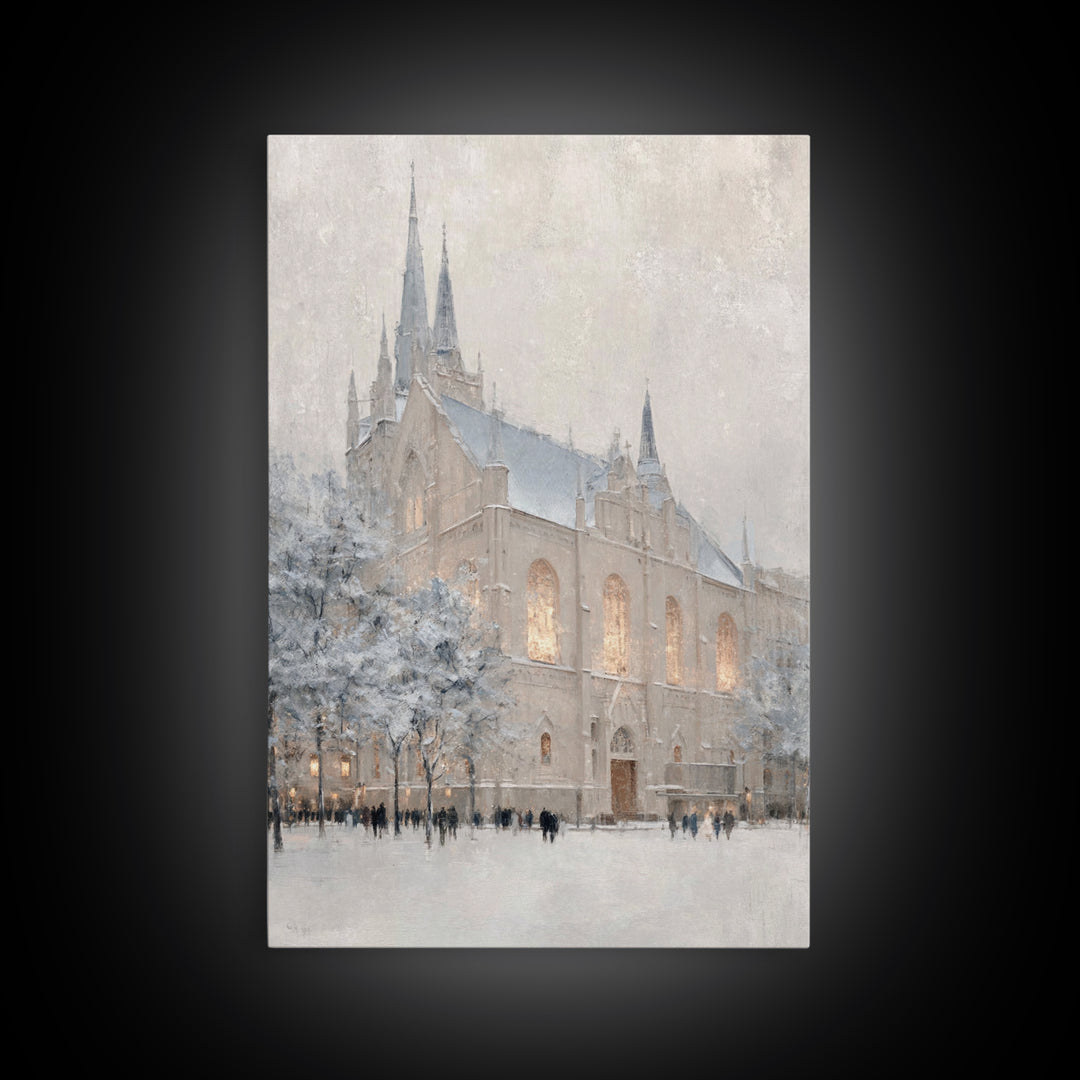 Frosted Spires – Framed Canvas Print – Christian Art Canvas – Christian Wall Art – Subtle Christian Art – Christian Decorations – Christmas