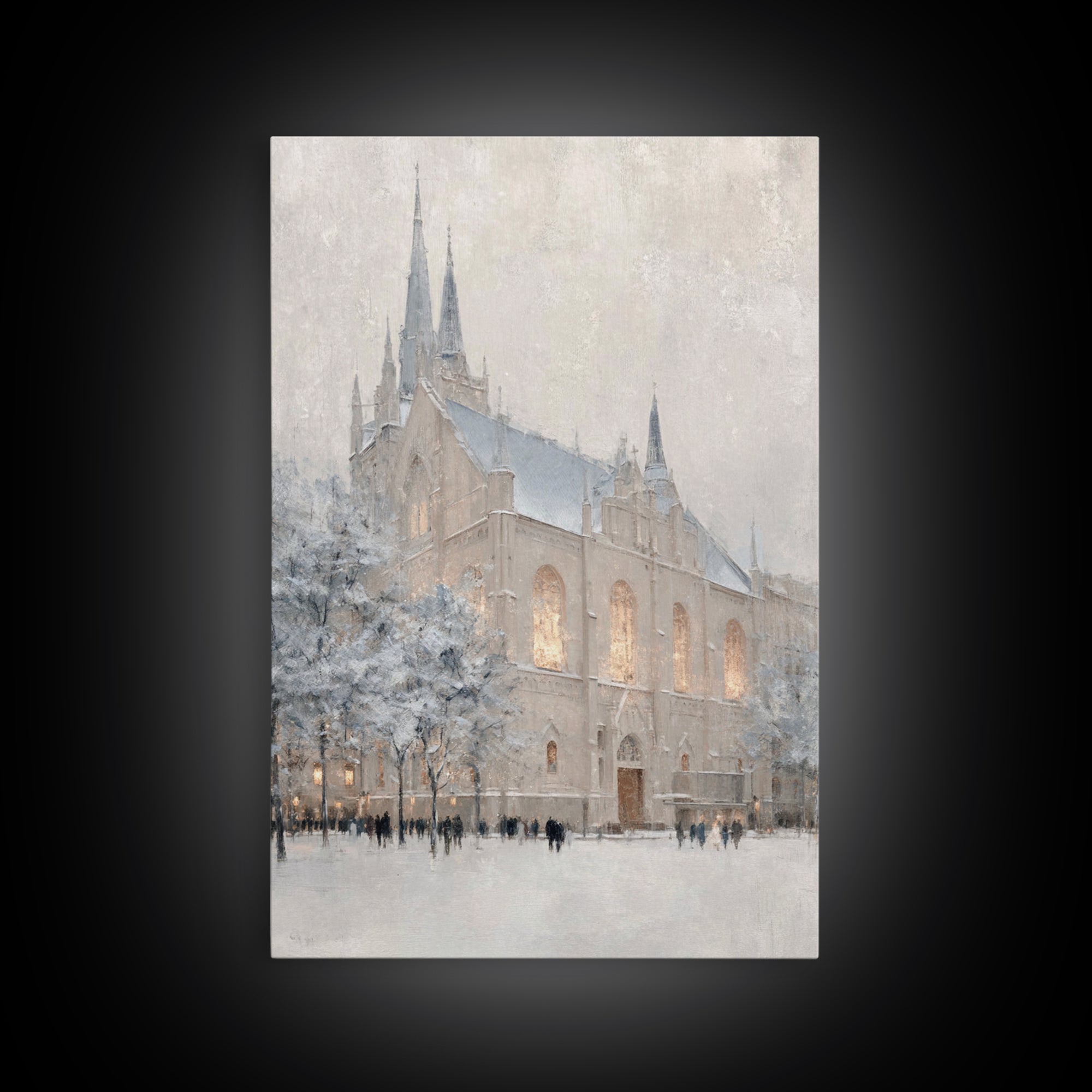 Frosted Spires – Framed Canvas Print – Christian Art Canvas – Christian Wall Art – Subtle Christian Art – Christian Decorations – Christmas