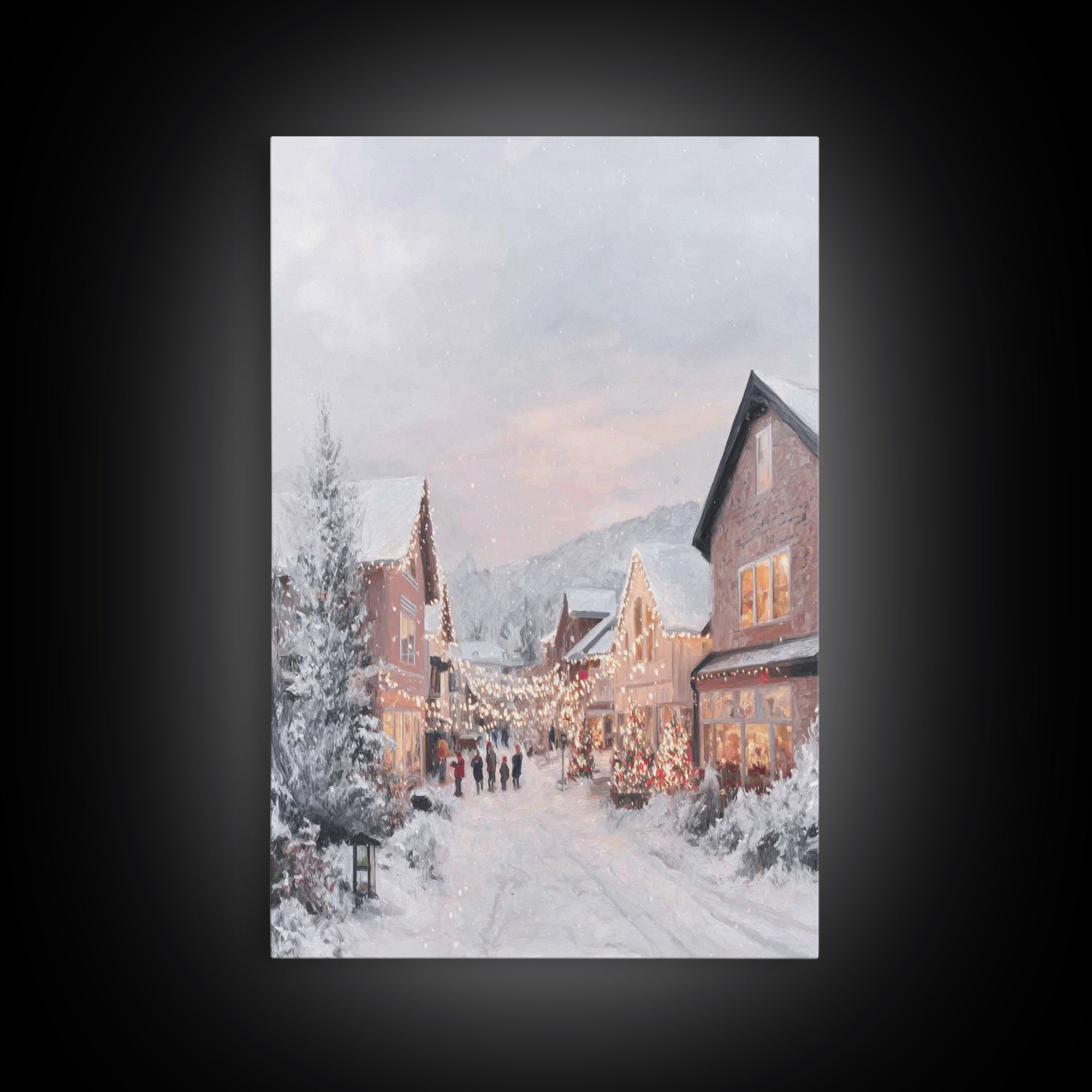 Peaceful Noel – Framed Canvas Print – Framed Christmas Art – Christian Christmas Art – Christmas Art Work – Christian Art Canvas – Christia