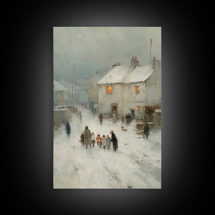 Gentle Gathering – Framed Canvas Print – Christian Art Painting – Vintage Christian Art – Christian Wall Art – Subtle Christian Art – Chris