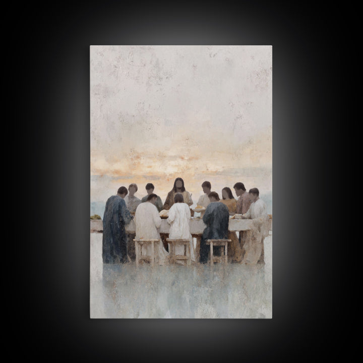 Dawn Of Communion – Framed Canvas Print – Christian Art Print – Jesus Painting – Christian Wall Art – Christian Art Canvas – Minimalist Chr