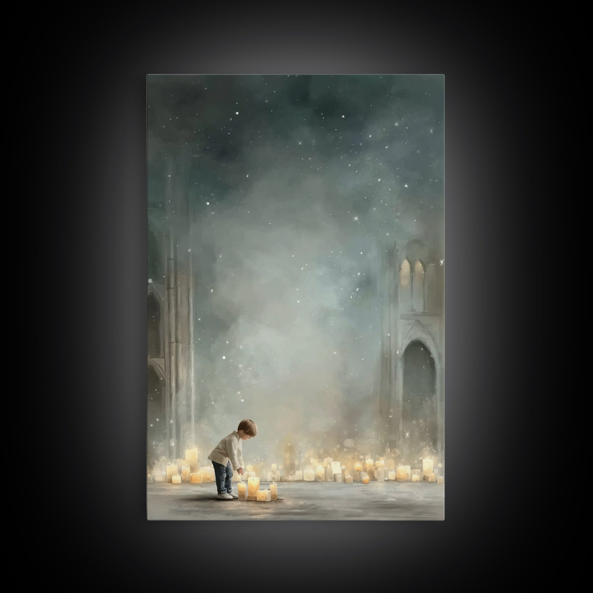 Heavenly Dawn – Framed Canvas Print – Christian Wall Art – Christian Christmas Art – Christian Art Canvas – Modern Christian Art – Christia