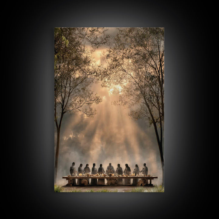 Supper Beneath Glory – Framed Canvas Print – Christian Art Canvas – Jesus Painting – Christian Wall Art – Modern Christian Painting – Chris