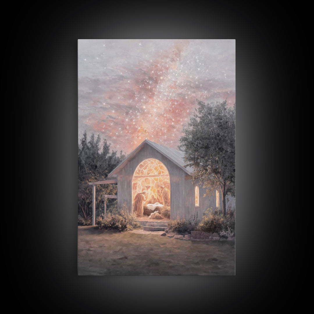 Dawn Of Bethlehem | Framed Canvas Print | Christmas Art Prints | Christian Christmas Art | Christian Art Canvas | Modern Christmas Art | Ch
