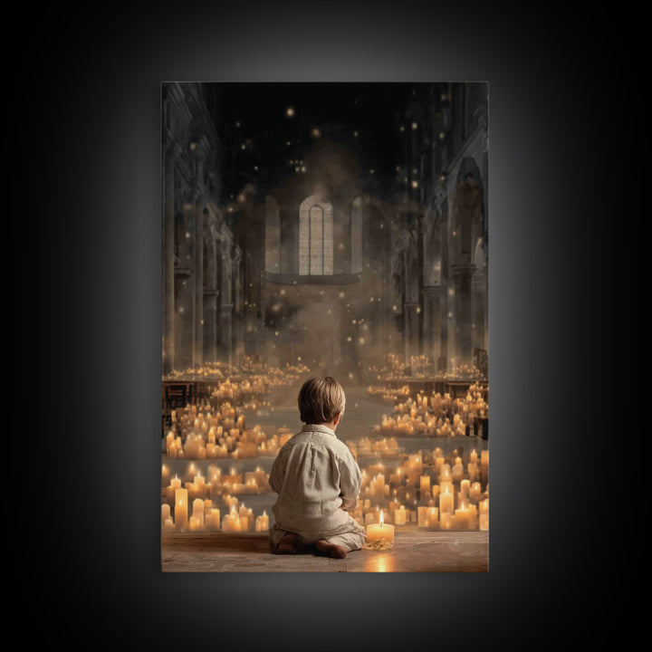 Sanctuary Glow – Framed Canvas Print – Christian Art Canvas – Christian Wall Art – Christmas Art – Christian Christmas Art – Vintage Christ