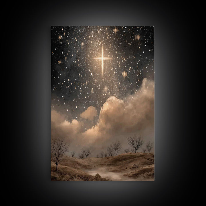 Star of Peace - Framed Canvas Print - Christian Art Canvas - Christian Wall Art - Christian Christmas Art - Christian Gift Ideas - Jesus Pa