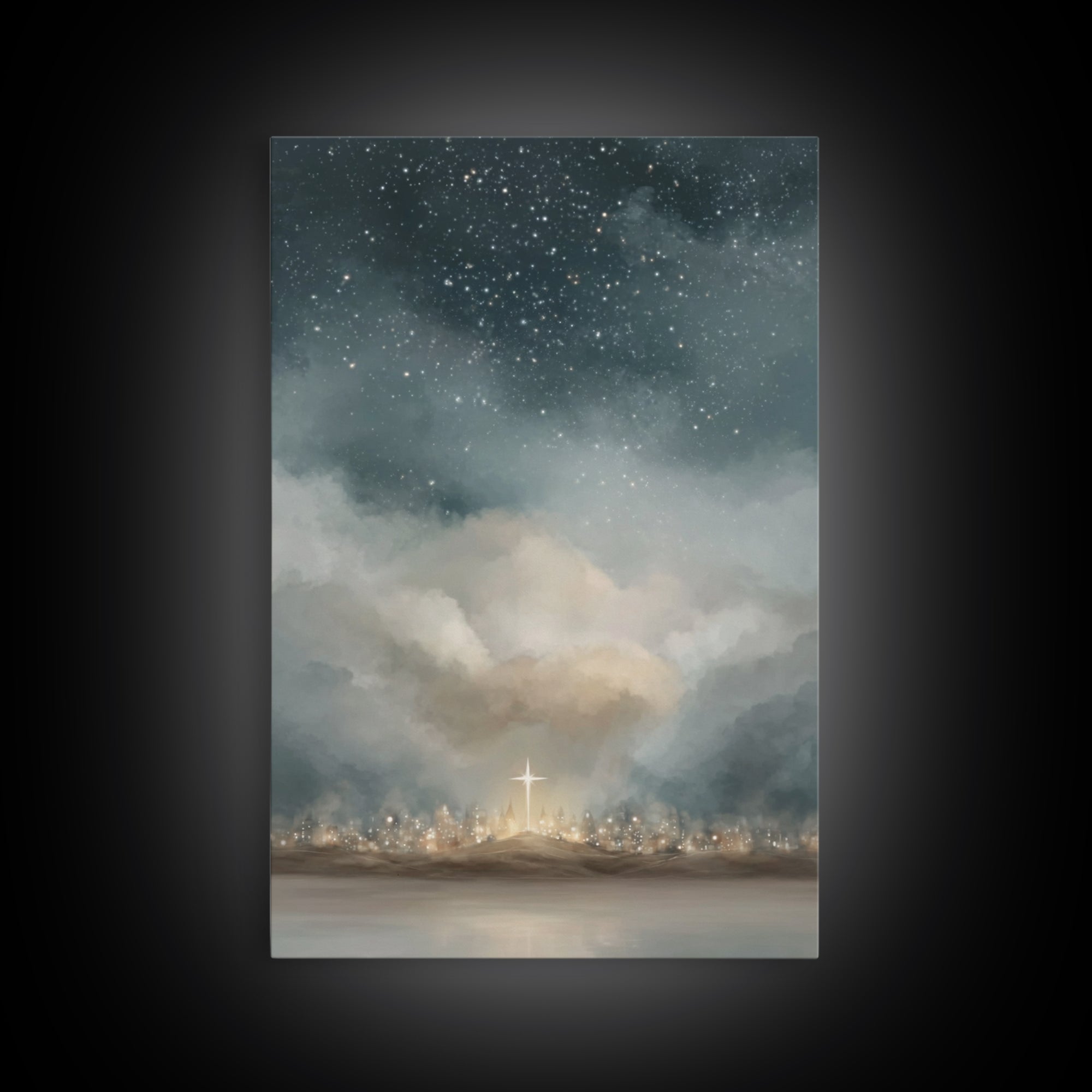 Guiding Star Above - Framed Canvas Print - Christian Wall Art - Christian Art Canvas - Christian Christmas Decor - Jesus Painting - Christm