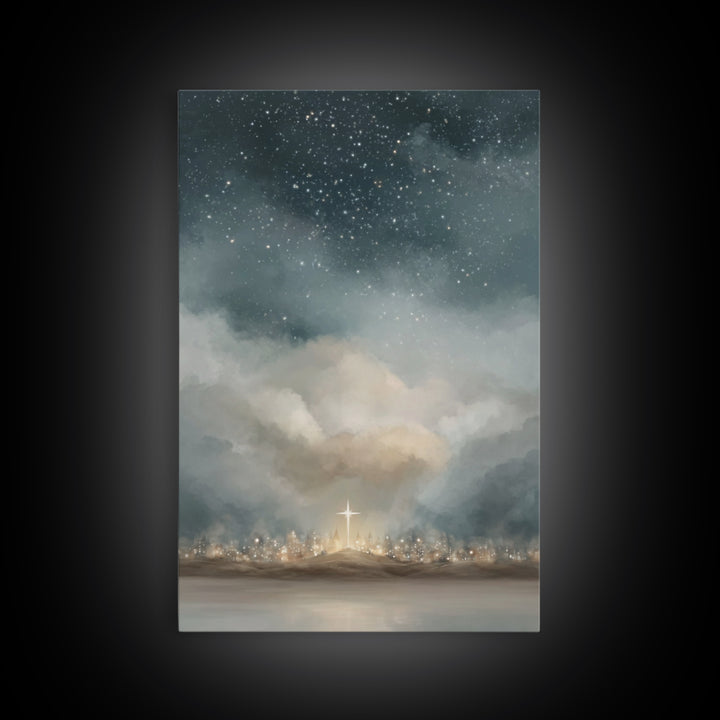 Guiding Star Above - Framed Canvas Print - Christian Wall Art - Christian Art Canvas - Christian Christmas Decor - Jesus Painting - Christm