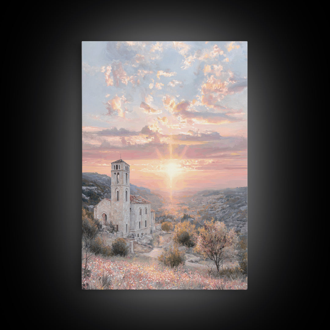 Morning Chapel Light – Framed Canvas Print – Christian Wall Art – Christian Art Canvas – Christian Art Print – Christian Paintings – Christ