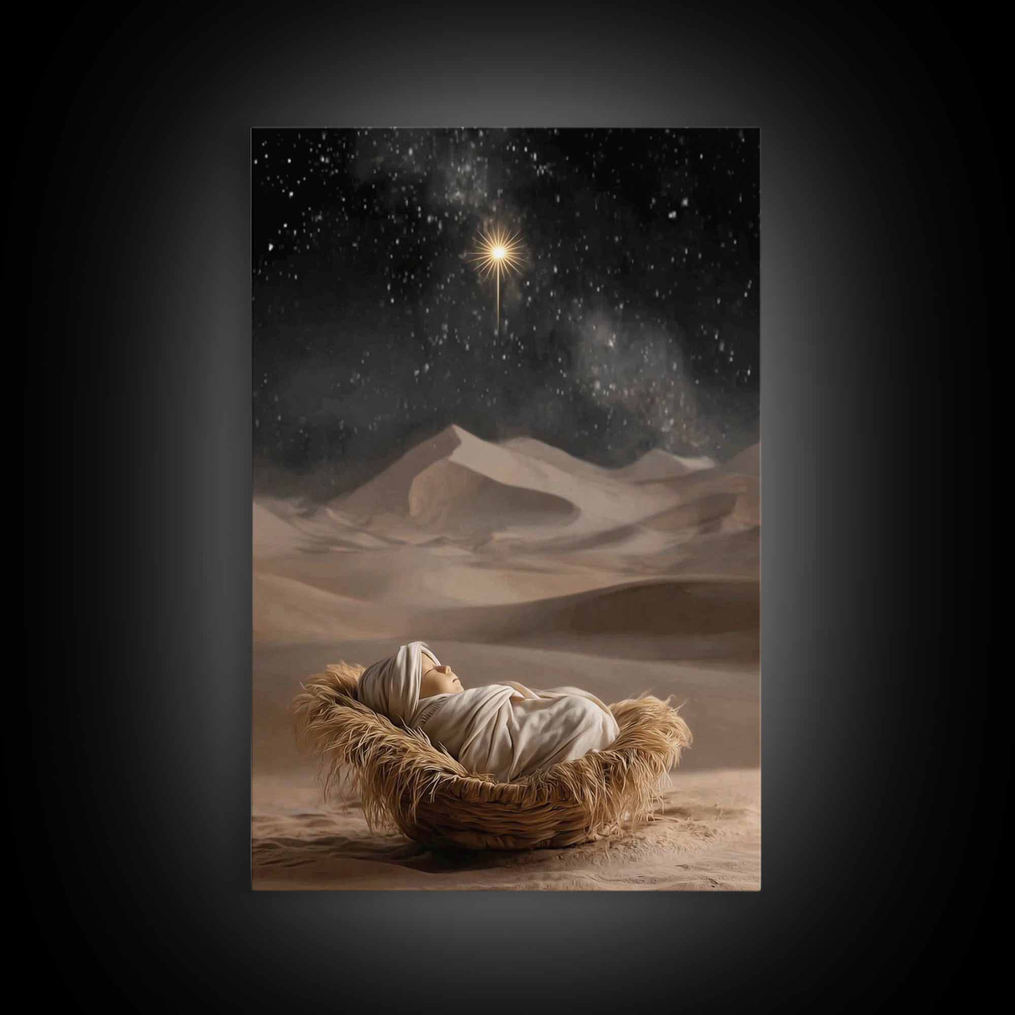 Infant of Light – Framed Canvas Print – Jesus Painting – Christian Art Canvas – Christian Wall Art – Christian Christmas Art – Christian Gi