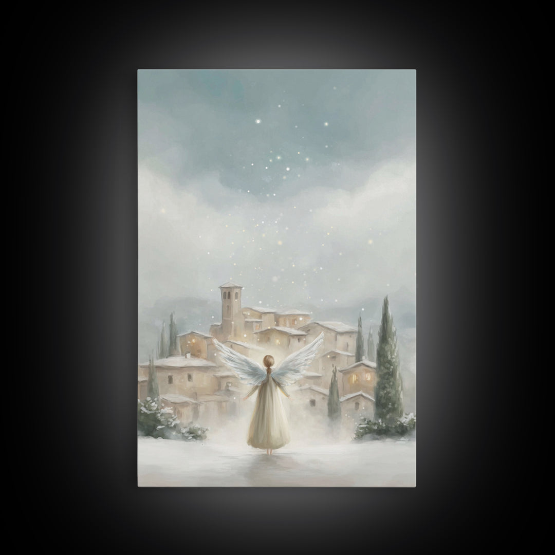Angel Of Peace – Framed Canvas Print – Christian Christmas Art – Christian Wall Art – Christmas Wall Art – Christian Art Canvas – Modern Ch