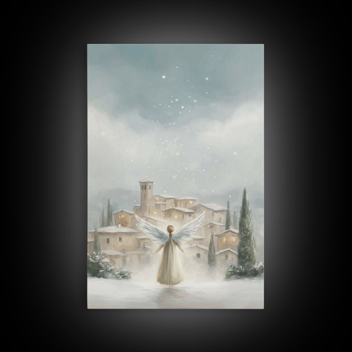 Angel Of Peace – Framed Canvas Print – Christian Christmas Art – Christian Wall Art – Christmas Wall Art – Christian Art Canvas – Modern Ch