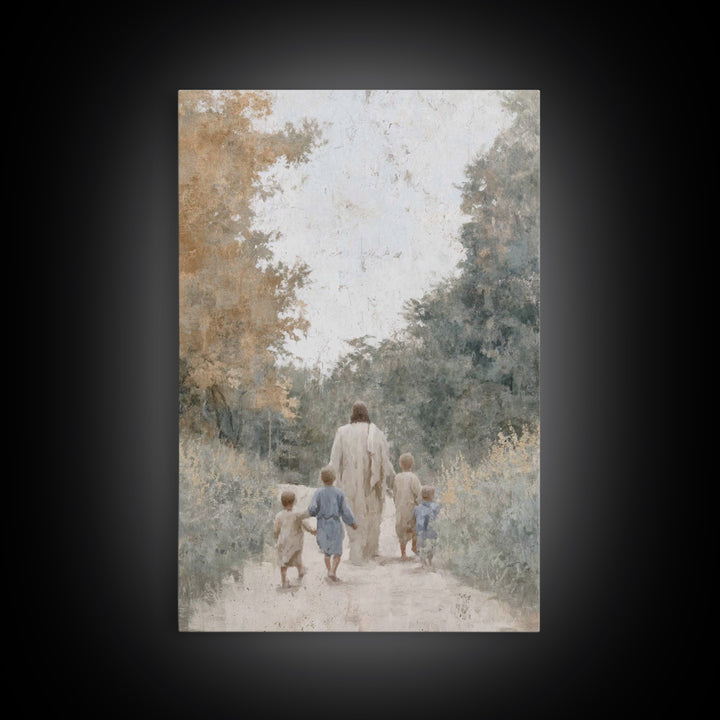 Autumn Light Mercy, Framed Canvas Print, Christian Art Canvas, Jesus Painting, Christian Wall Art, Christian Christmas Art, Christian Decor