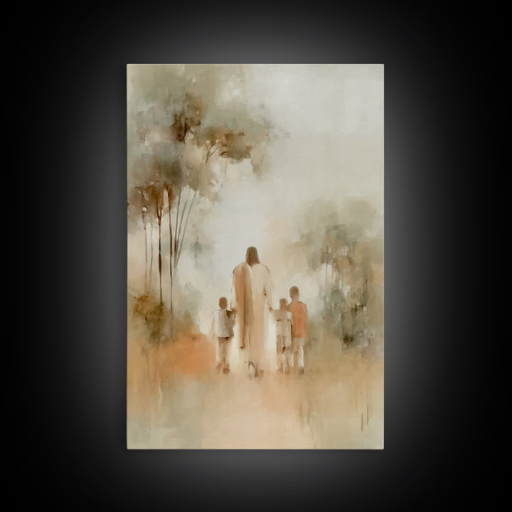 Soft Dawn Blessing | Framed Canvas Print | Christian Wall Art | Jesus Painting | Christian Art Print | Christian Decor | Christmas Art